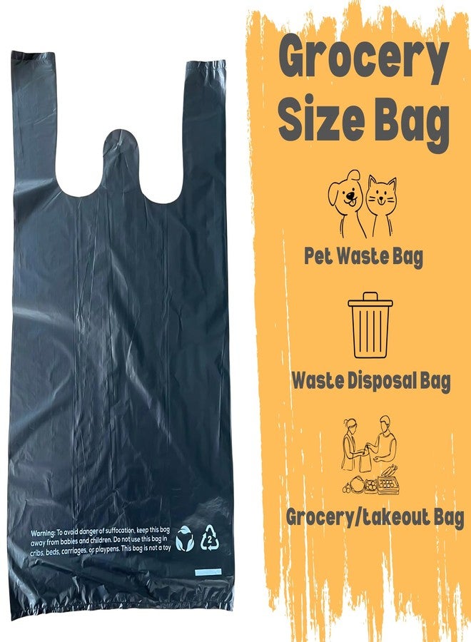 CHEFNENO T-shirt Biodegradable Black Plastic Bag (600 ct.) Small Can Liners Thank You Grocery Shooping Size Doggy Poop Bags Compatible with Arm & Hammer Swivel Bin & Rake pooper scooper Multipurpose Bags - Image 2